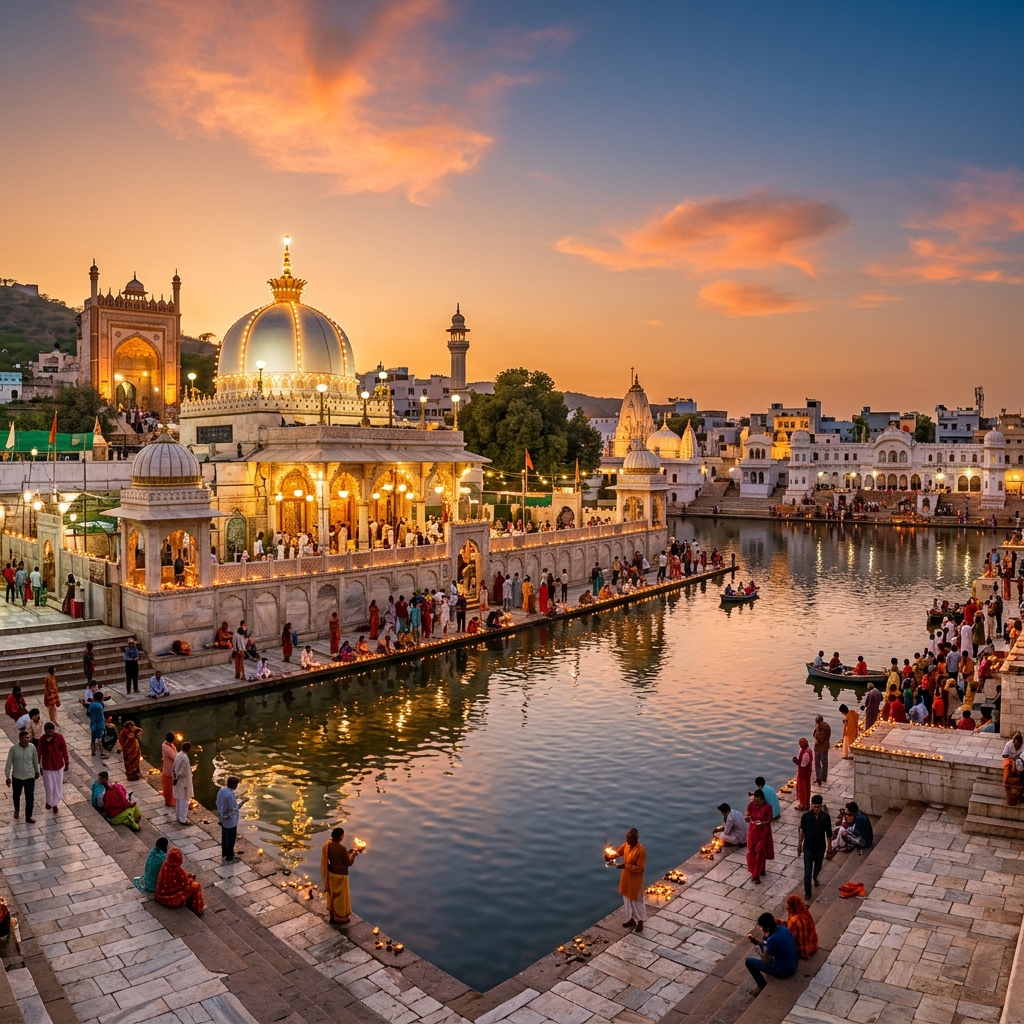 Pushkar Temple and Lake